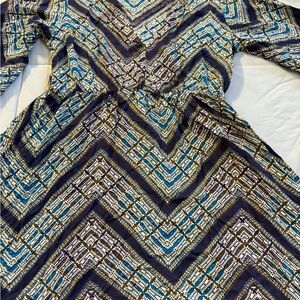 Tysa Limited Edition Chevron Print Rayon Dress Size 1 Rare Seasonal Run
